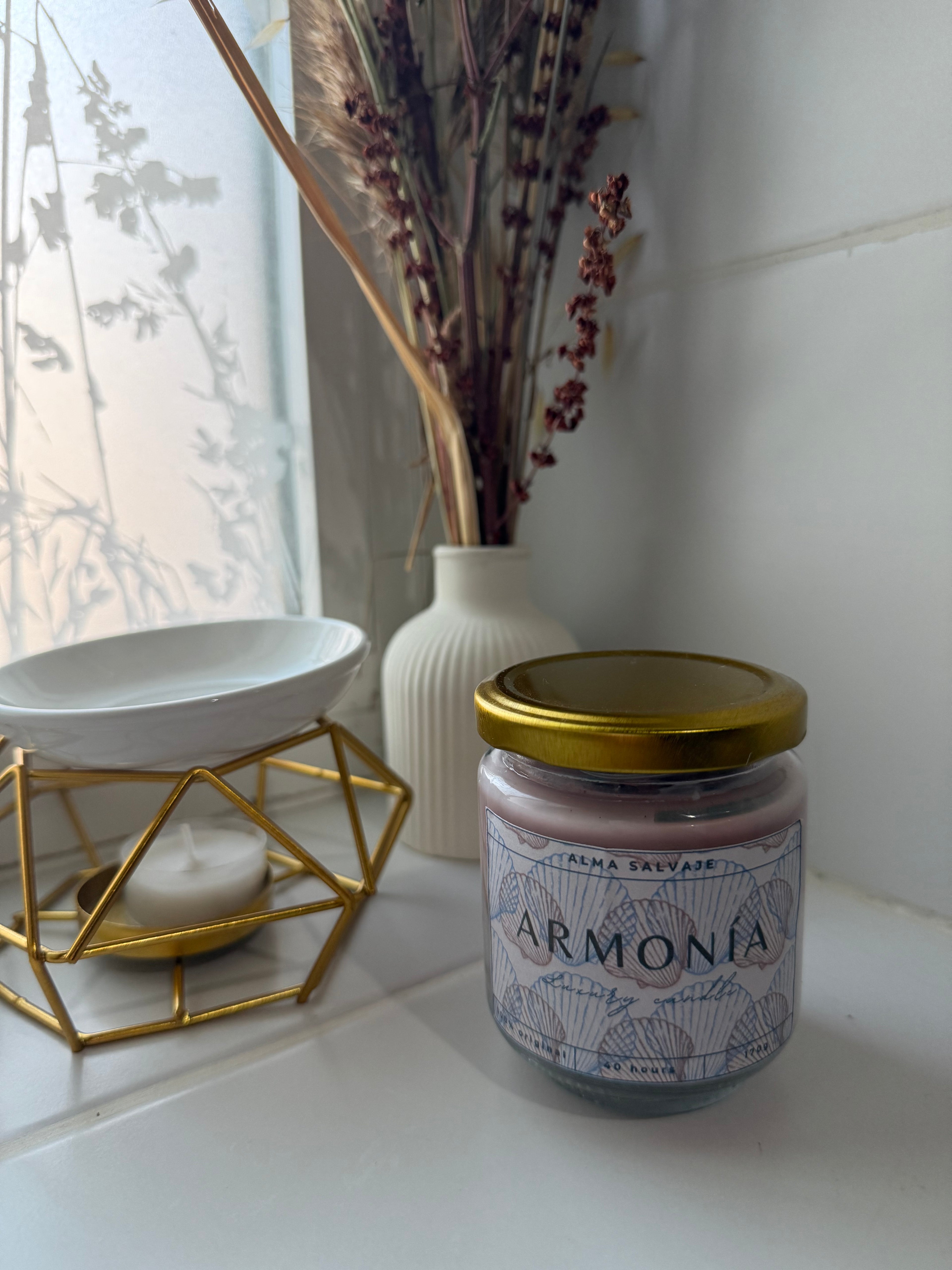 Vela “Armonía” con minerales