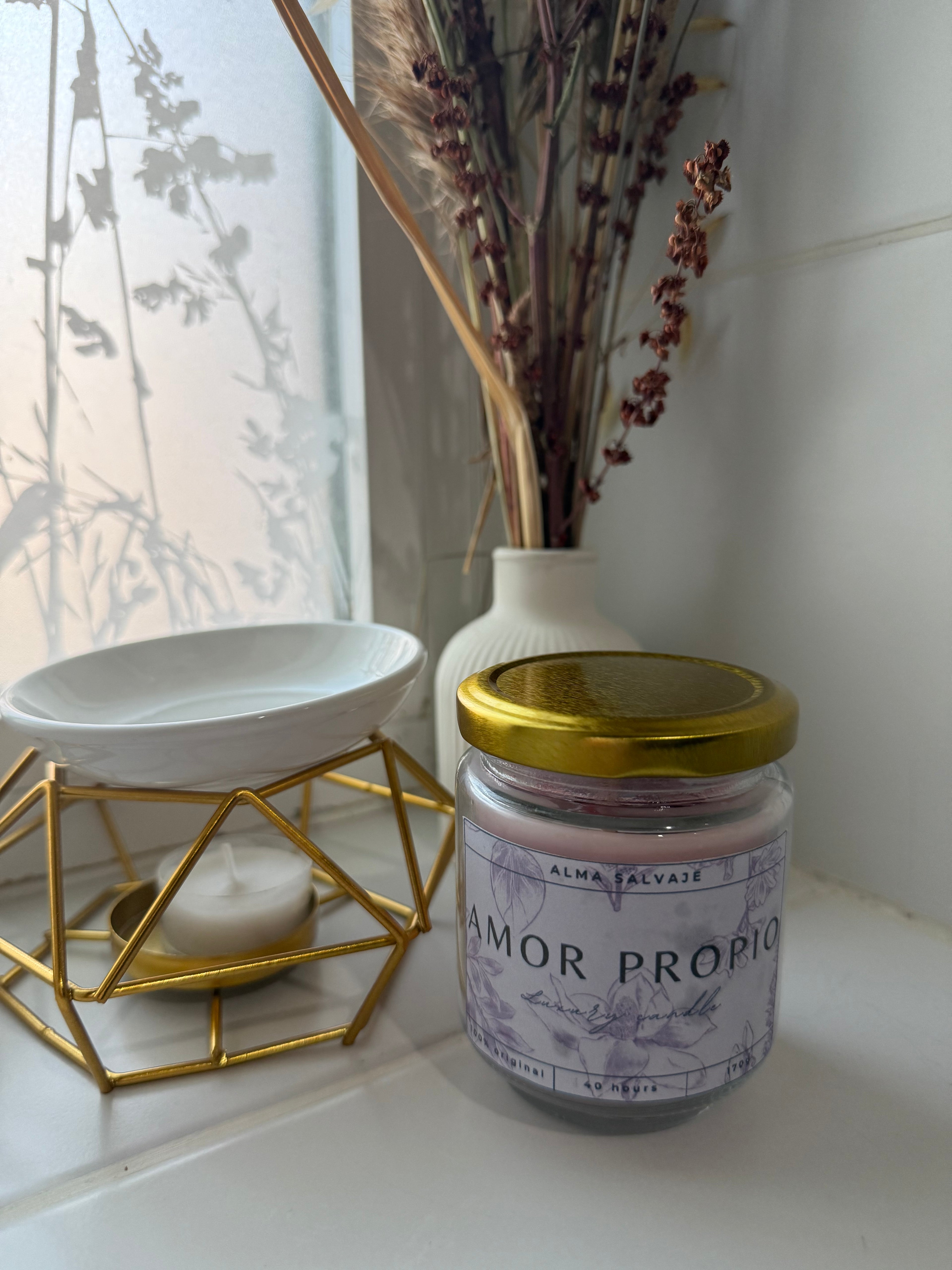 Vela “Amor Propio” con minerales