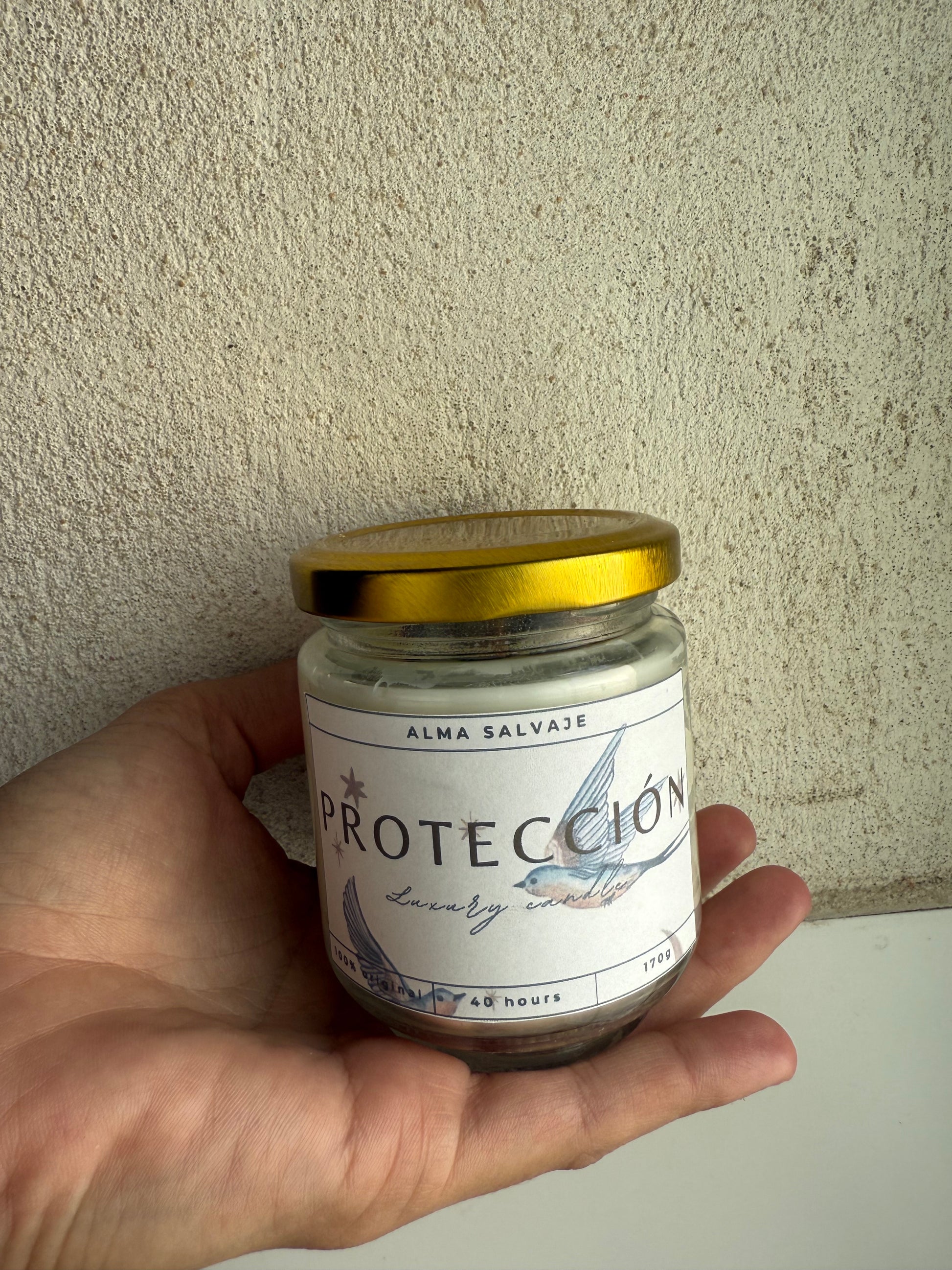 Vela “Protección” con minerales
