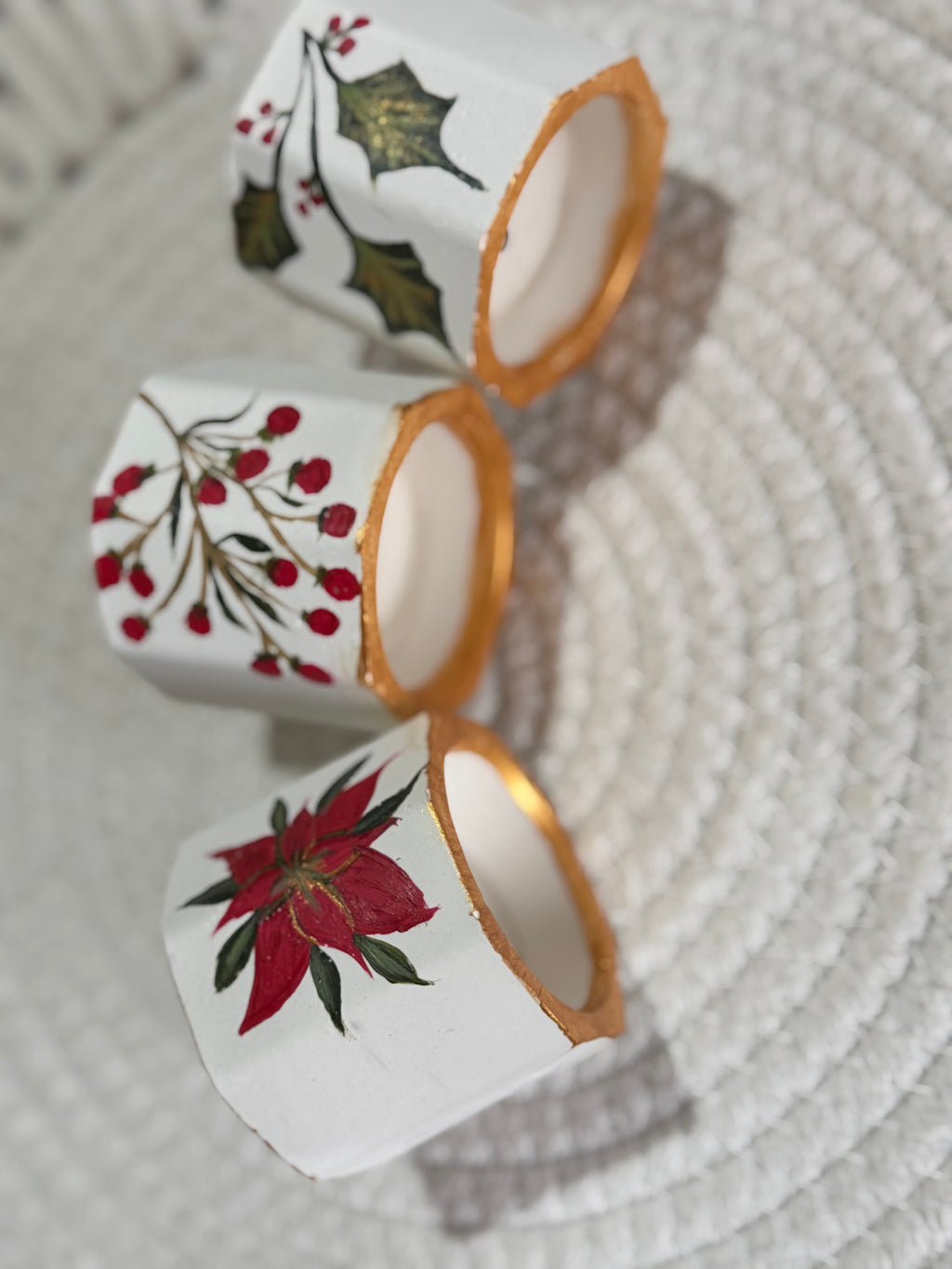 Set 3 portavelas navideños