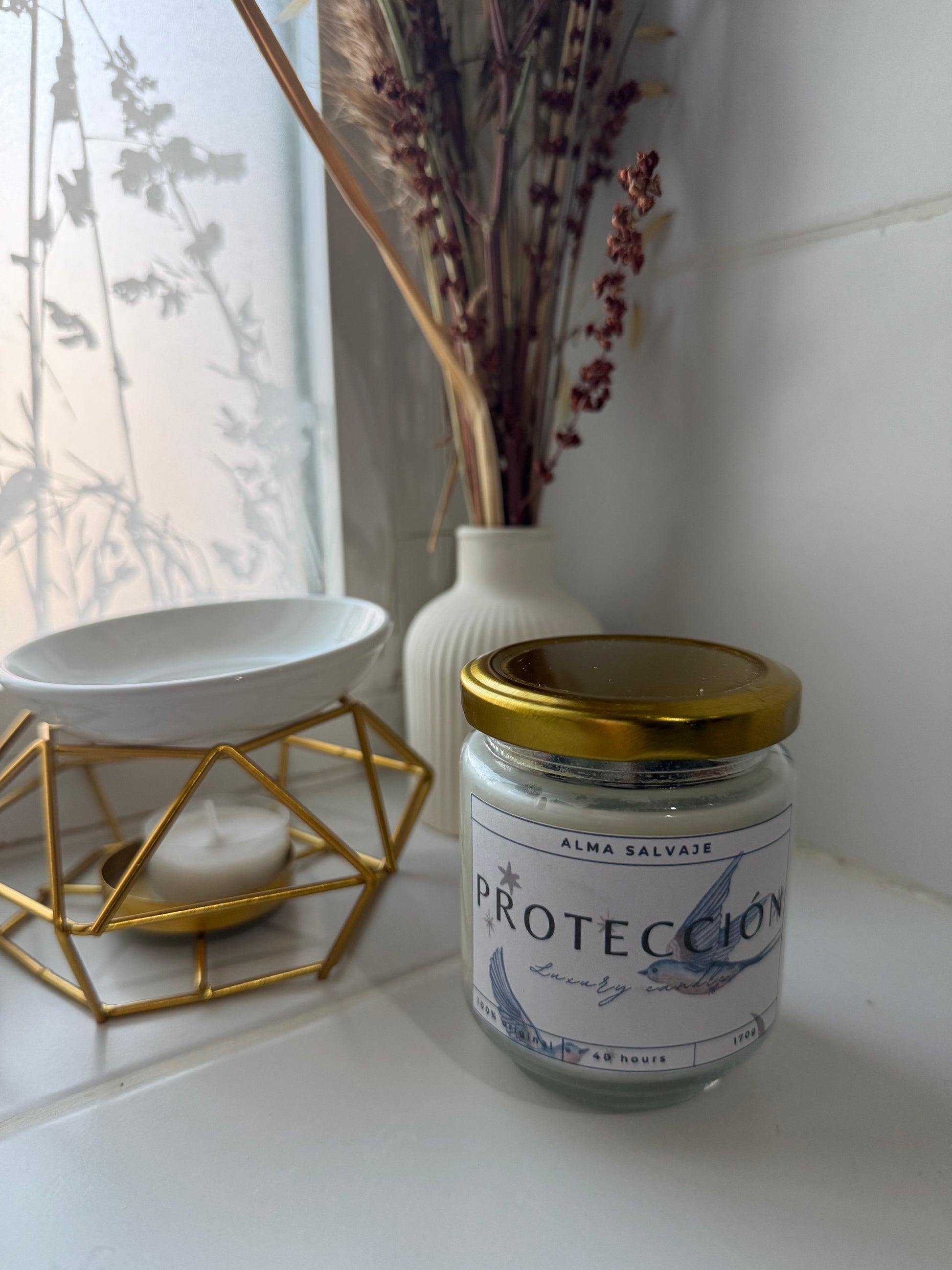 Vela “Protección” con minerales