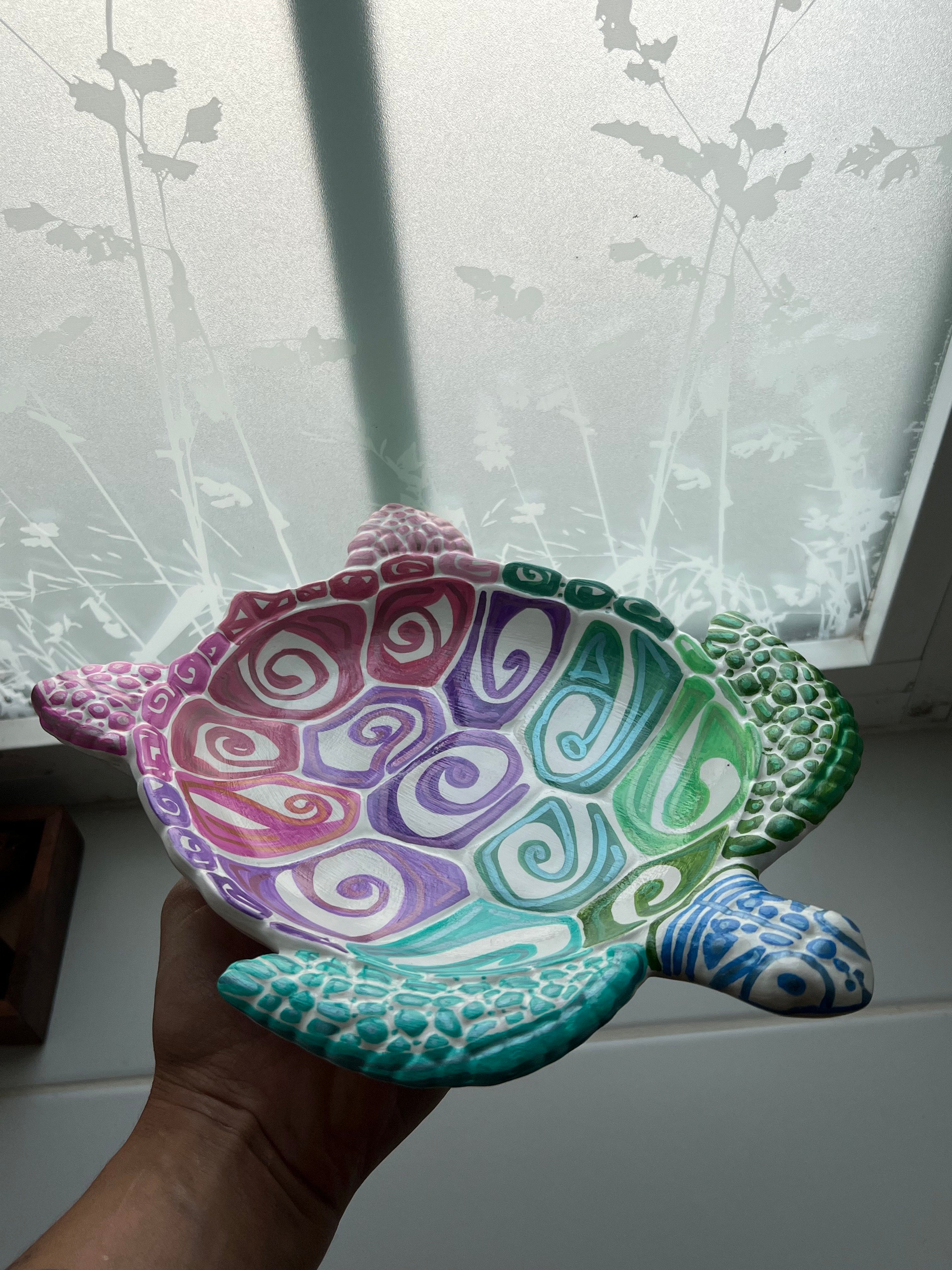 Bandeja de tortuga marina vintage.